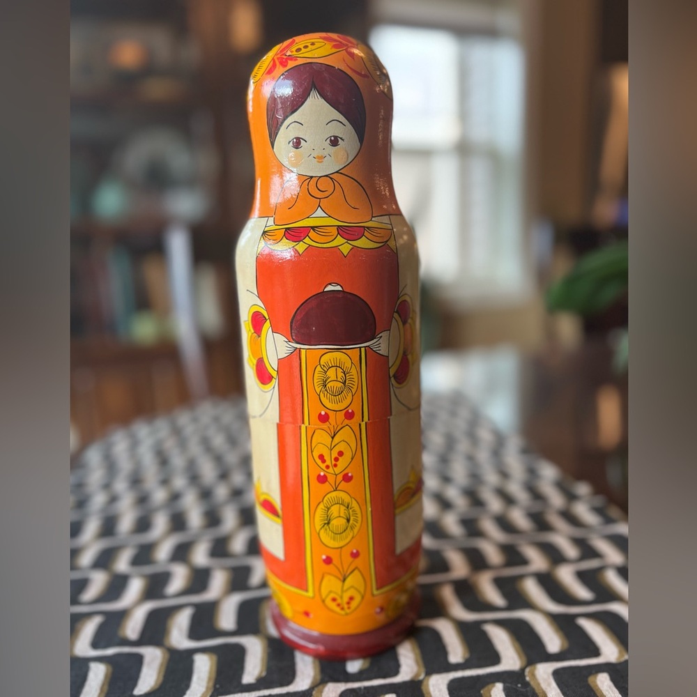 💛🧡 𝐕𝐢𝐧𝐭𝐚𝐠𝐞 Russian Matryoshka Doll Vodka Bottle Holder